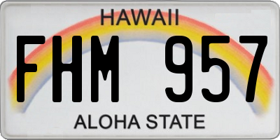 HI license plate FHM957