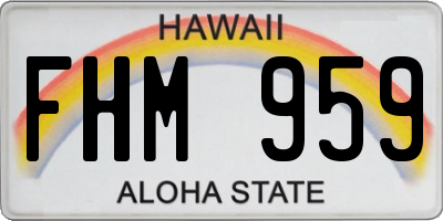 HI license plate FHM959