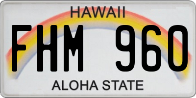 HI license plate FHM960