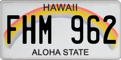 HI license plate FHM962