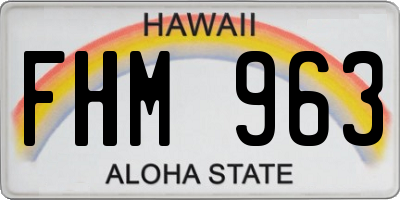 HI license plate FHM963