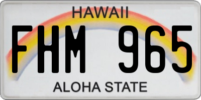 HI license plate FHM965