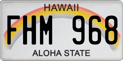 HI license plate FHM968