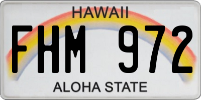 HI license plate FHM972