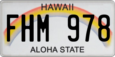 HI license plate FHM978