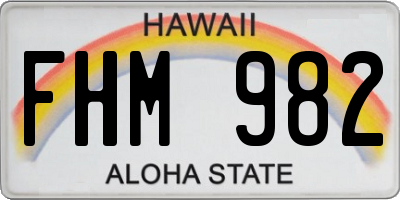 HI license plate FHM982