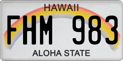 HI license plate FHM983