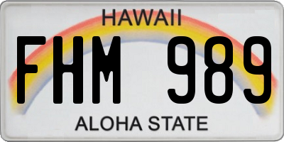 HI license plate FHM989