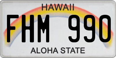 HI license plate FHM990
