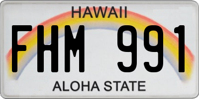 HI license plate FHM991