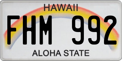 HI license plate FHM992