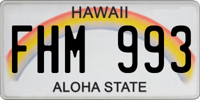 HI license plate FHM993