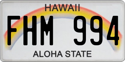 HI license plate FHM994
