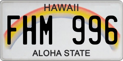 HI license plate FHM996