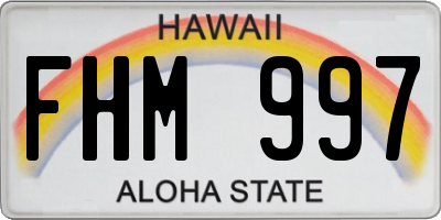 HI license plate FHM997