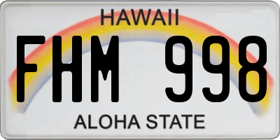 HI license plate FHM998