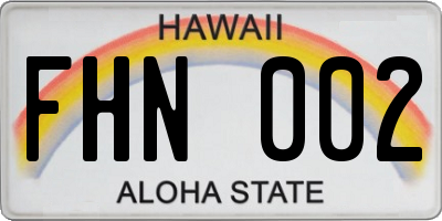 HI license plate FHN002