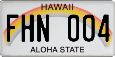 HI license plate FHN004