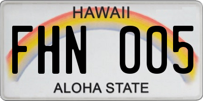 HI license plate FHN005