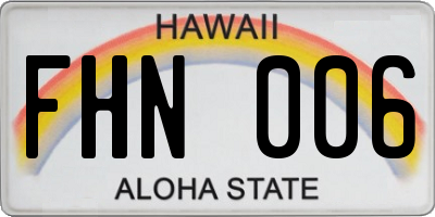 HI license plate FHN006