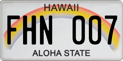 HI license plate FHN007