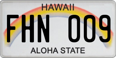 HI license plate FHN009