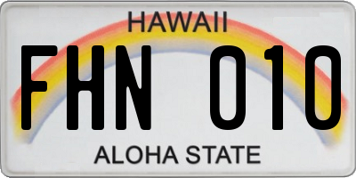 HI license plate FHN010