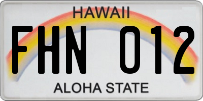 HI license plate FHN012