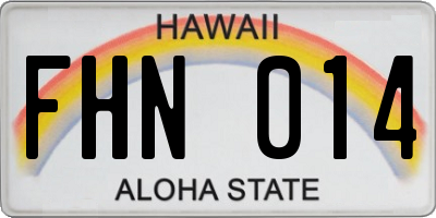 HI license plate FHN014