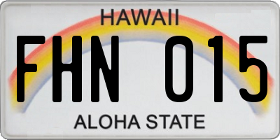 HI license plate FHN015