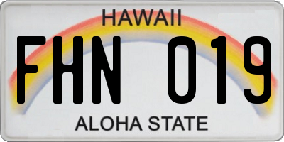 HI license plate FHN019