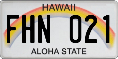 HI license plate FHN021