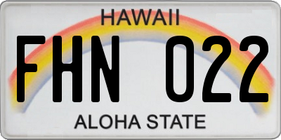 HI license plate FHN022