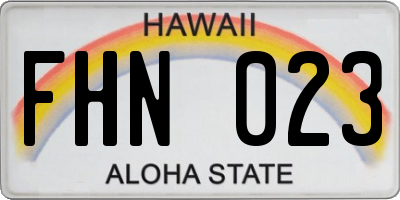 HI license plate FHN023