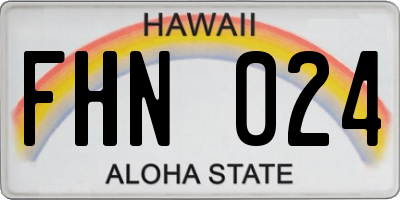 HI license plate FHN024