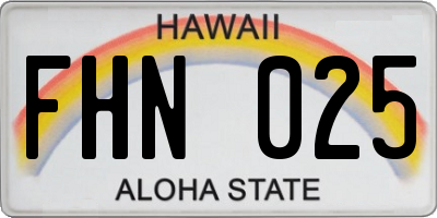 HI license plate FHN025