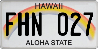 HI license plate FHN027