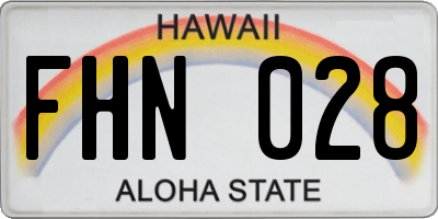 HI license plate FHN028