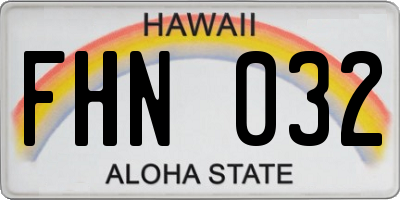 HI license plate FHN032