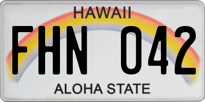 HI license plate FHN042