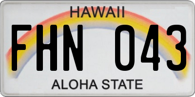 HI license plate FHN043
