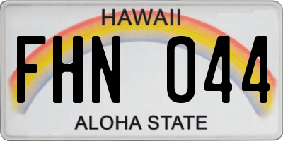 HI license plate FHN044