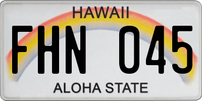HI license plate FHN045