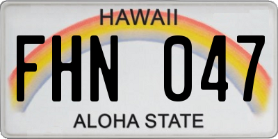 HI license plate FHN047
