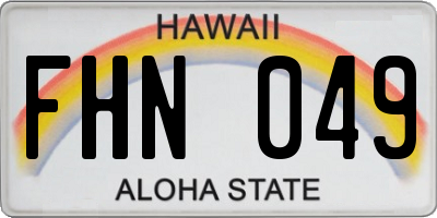 HI license plate FHN049