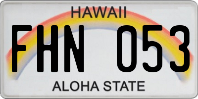 HI license plate FHN053