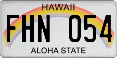 HI license plate FHN054