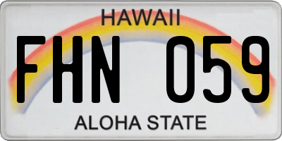 HI license plate FHN059