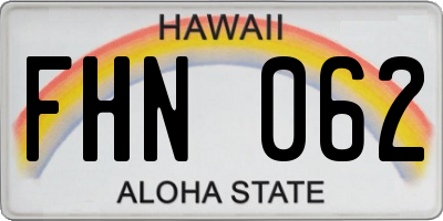 HI license plate FHN062