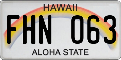 HI license plate FHN063
